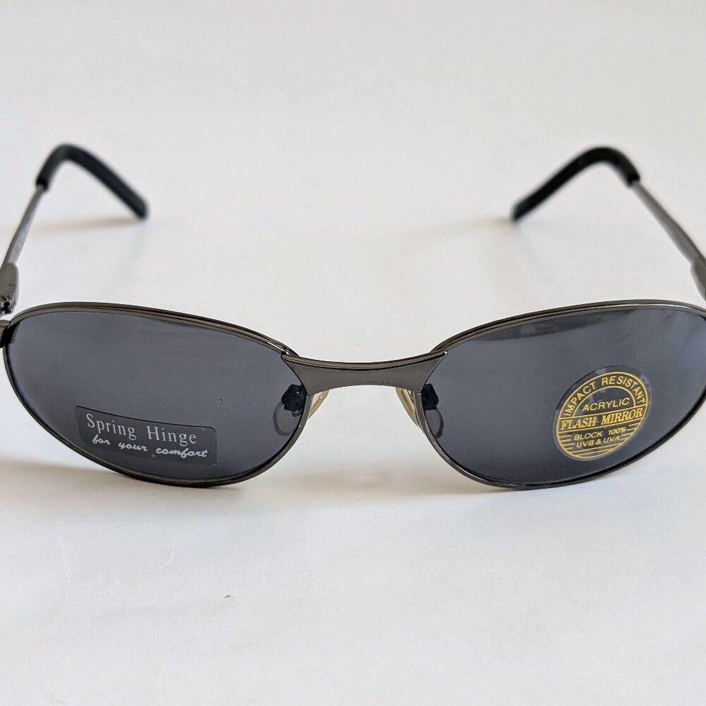 NWT Vintage 90's Mid Rectangle Metal Sport Sunglasses (D. Gunmetal)